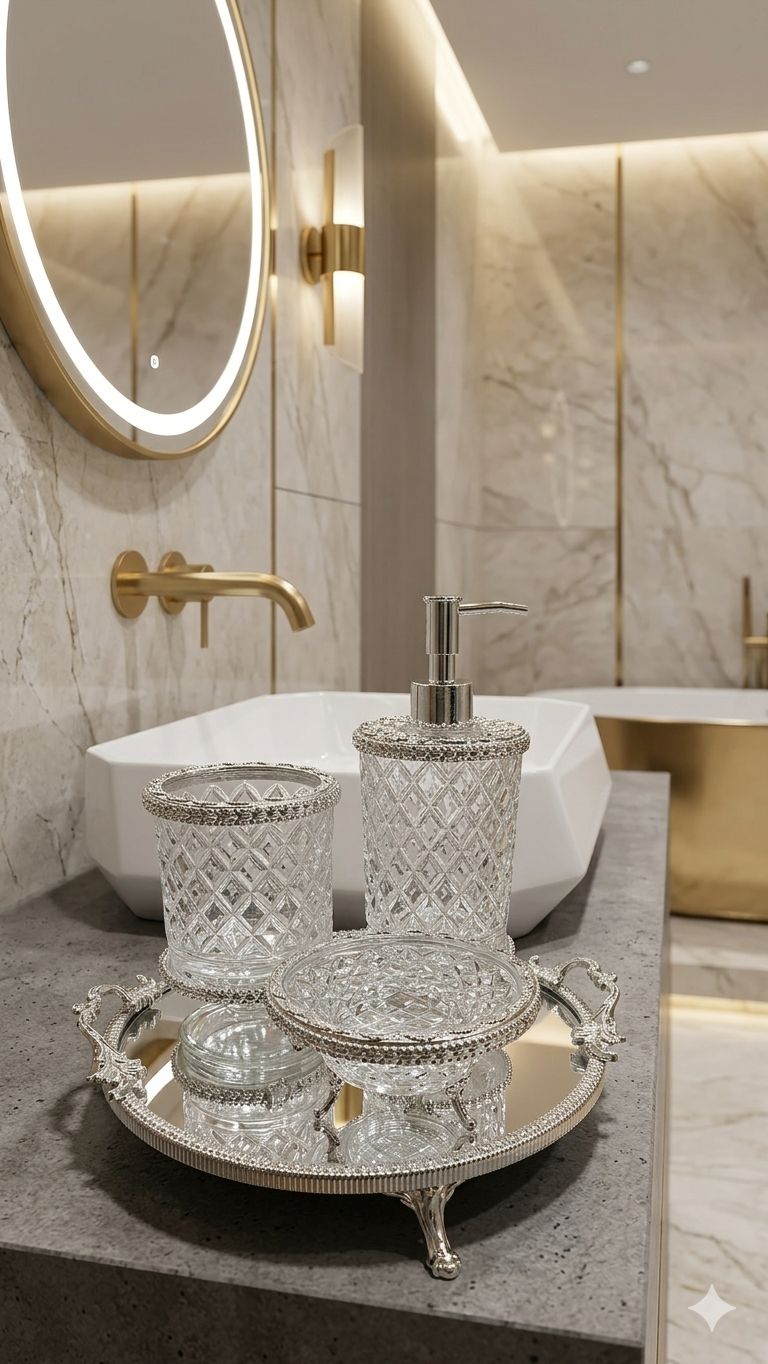 Gümüş Tepsili Banyo Seti