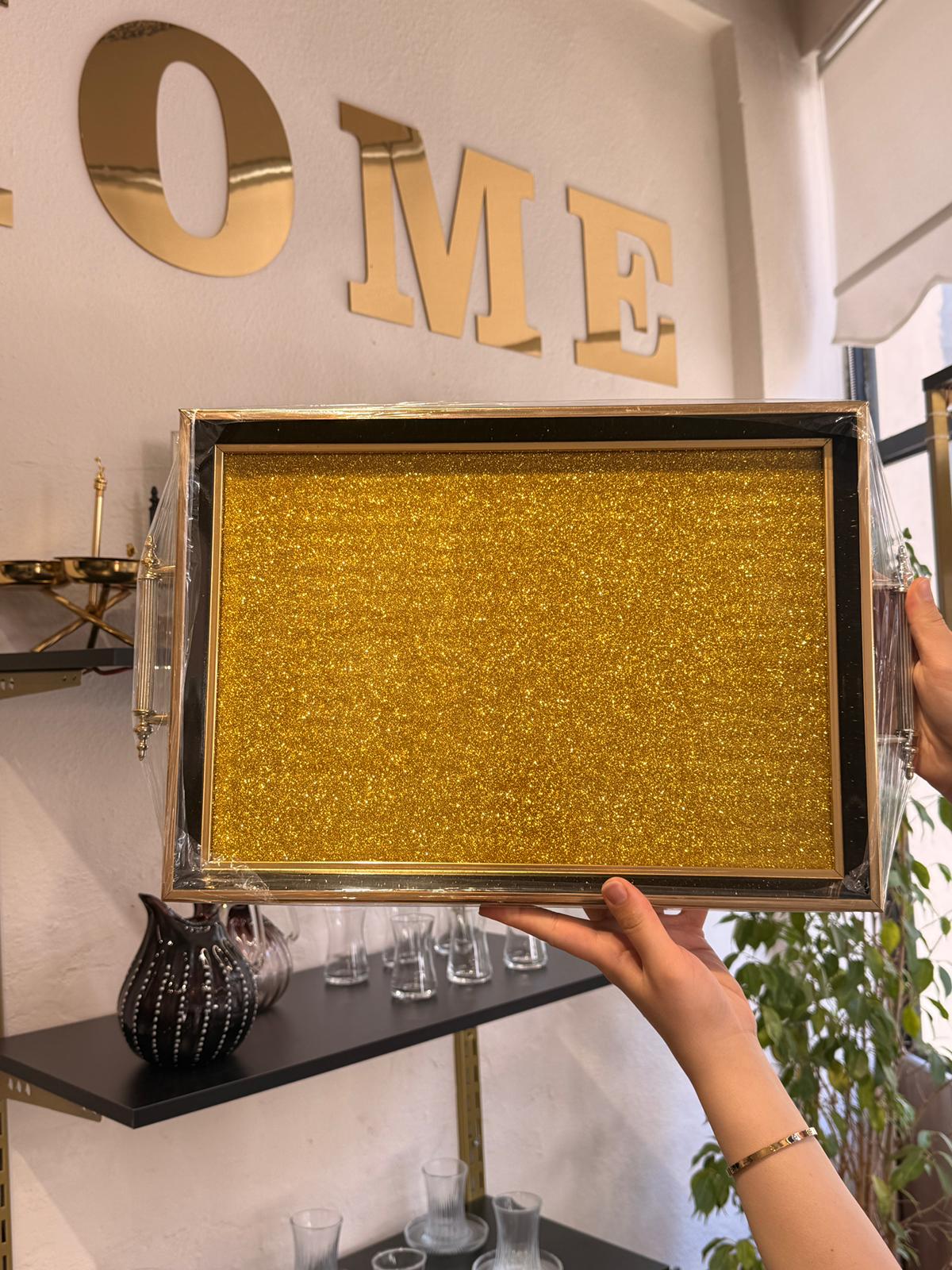 Gold Simli Tepsi